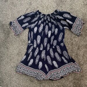 Navy Paisley Print Women’s Romper